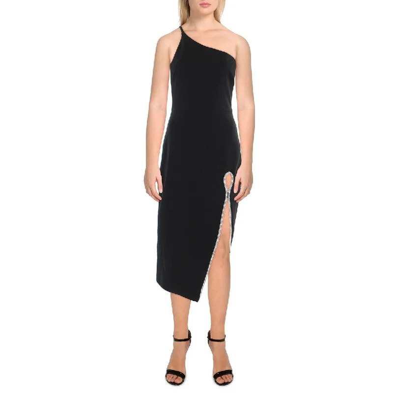 Chic Trend Collection Xscape Womens Knit One Shoulder Midi Dress