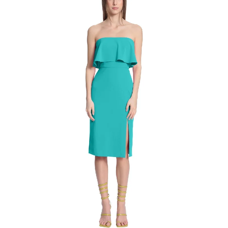 Chic Outfits Donna Morgan Womens Strapless Slit Midi Dress