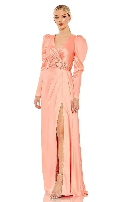 Affordable Women’s Clothing Online Mac Duggal - 12404 Puff Sleeve Wrap Gown