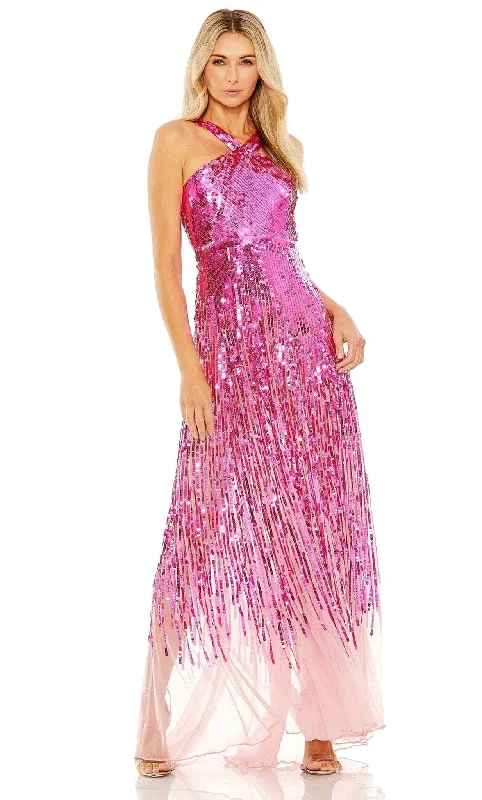 City Fashion Mac Duggal 93961 - Cross Front Sequin Evening Gown