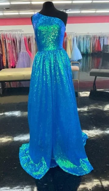 Budget-Friendly Fashion Marc Defang 8068 Size 6 Blue Sequin One Shoulder Ballgown Formal Dress Pageant Prom Gown Budget-Friendly Fashion Marc Defang 8068 Size 6 Blue Sequin One Shoulder Ballgown Formal Dress Pageant Prom Gown