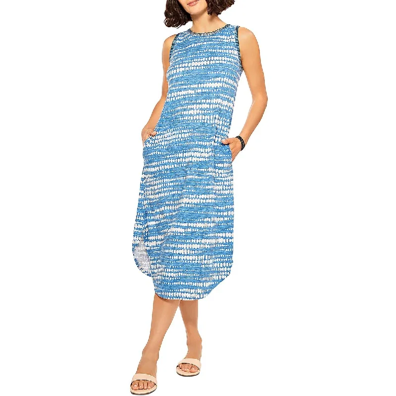 The Epitome Of Modern Women's Fashion Nic + Zoe Womens Dotty Lines Tank Whipstitch Midi Dress