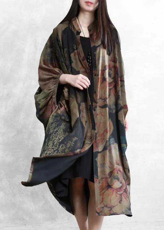 Vibrant Femme Fashion Women floral Robes stand collar Batwing Sleeve Kaftan summer Dress Vibrant Femme Fashion Women floral Robes stand collar Batwing Sleeve Kaftan summer Dress