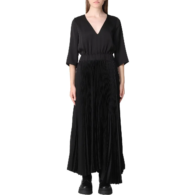 Chic Trends Unveiled Fabiana Filippi Womens Pleated Long Sleeve Maxi Dress