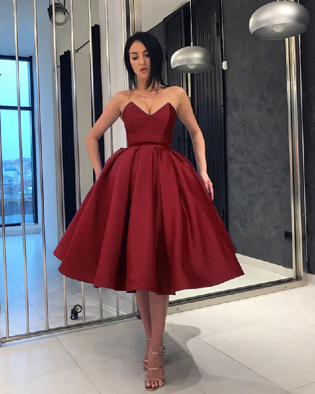 Elegant Fashion Burgundy /Blue Sweetheart Knee Length Short Evening Dress Girls Homecoming Prom Gown SP6612 Elegant Fashion Burgundy /Blue Sweetheart Knee Length Short Evening Dress Girls Homecoming Prom Gown SP6612