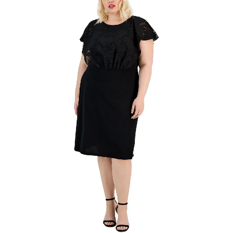 Latest Fashion Connected Apparel Womens Plus Ruched Calf Midi Dress