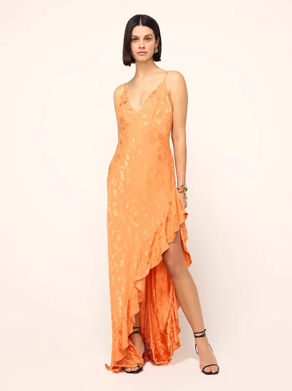 Women's Clothes Brigitte Apricot Tulip Jacquard Maxi Dress