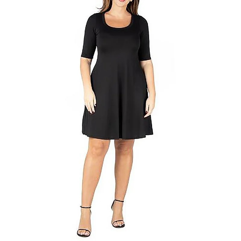 Clothes Of Woman 24seven Comfort Apparel Womens Solid Jersey Midi Dress