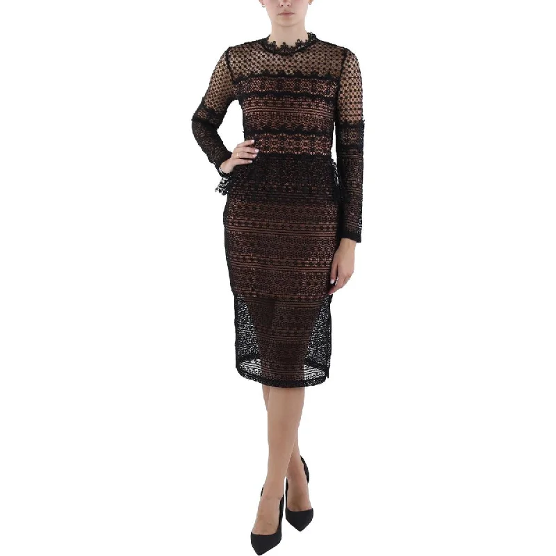 Durable Fashion Picks French Connection Womens Lace Overlay Knee Length Midi Dress