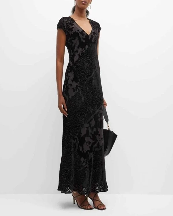 Online Boutiques Affordable Ellie Burnout Maxi Dress - Black