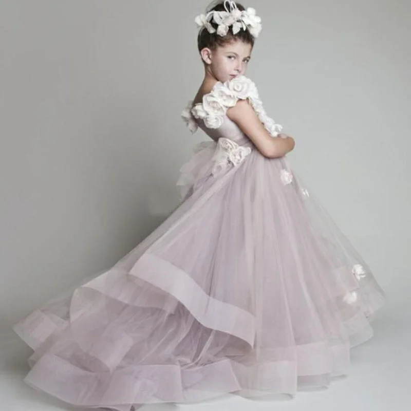 Glamorous Evening Wear lovely handmade flowers Flower girl dress,little girls evening party gowns,first communion Dress Glamorous Evening Wear lovely handmade flowers Flower girl dress,little girls evening party gowns,first communion Dress