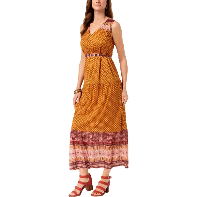 Best Online Boutiques For Women Style & Co. Womens Printed Sleeveless Midi Dress