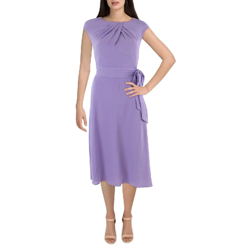 Gorgeous Glamour Collection Lauren Ralph Lauren Womens Crepe Cap Sleeve Midi Dress