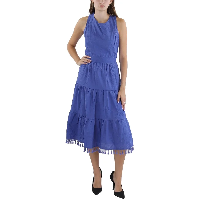 Graceful Fashion Tahari ASL Womens Daytime 100% Cotton Midi Dress