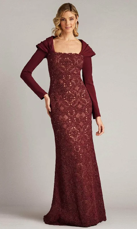 Early Bird Offer Tadashi Shoji CGC24684L - Embroidered Long Sleeve Evening Gown