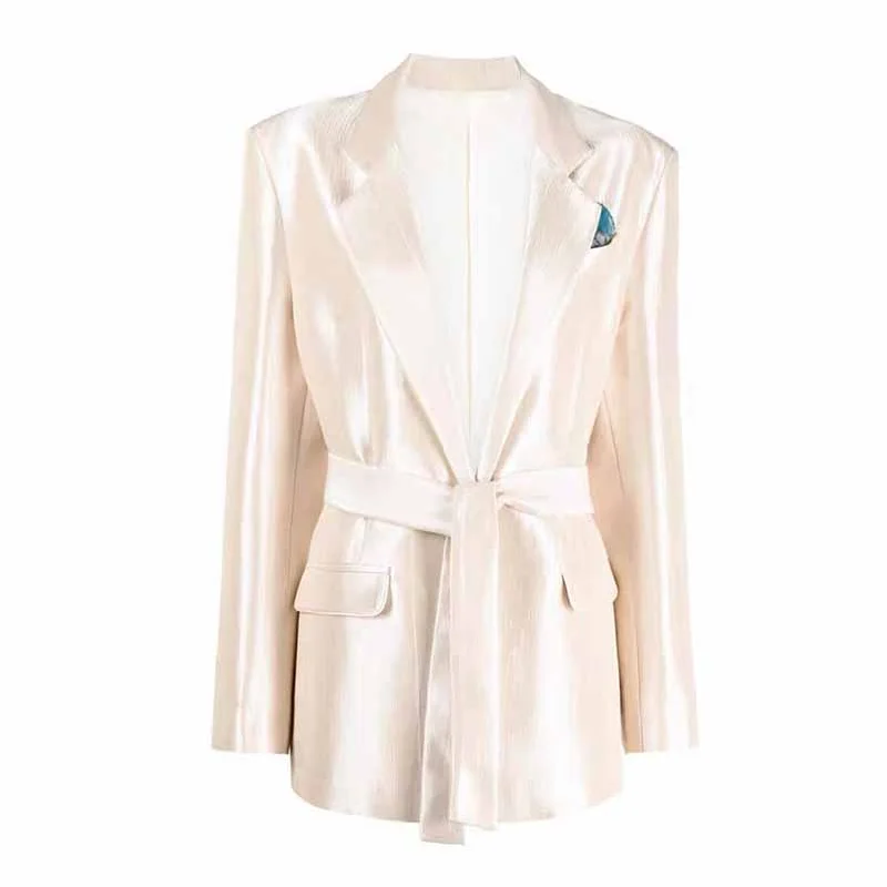 Boutique Styles Women's Belted Blazer Suit Elegant Business Suit Formal Pantsuit