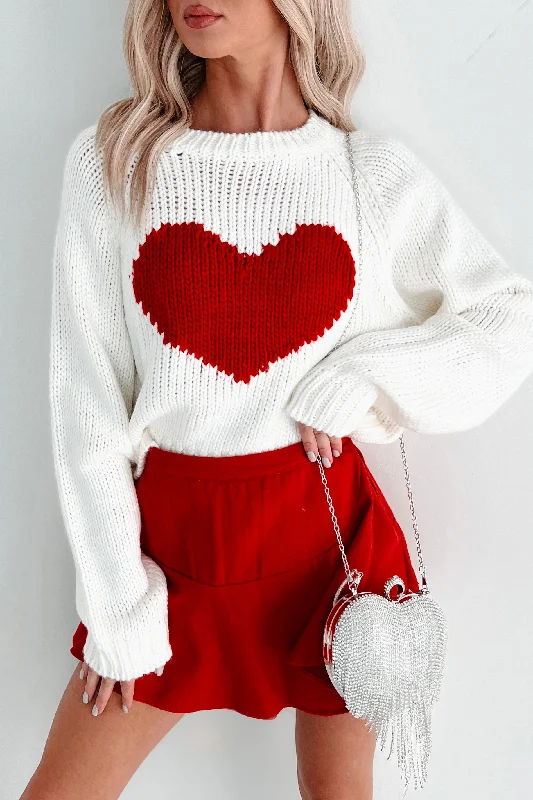 Exclusive Sale Born Out Of Love Heart Sweater (White/Red)