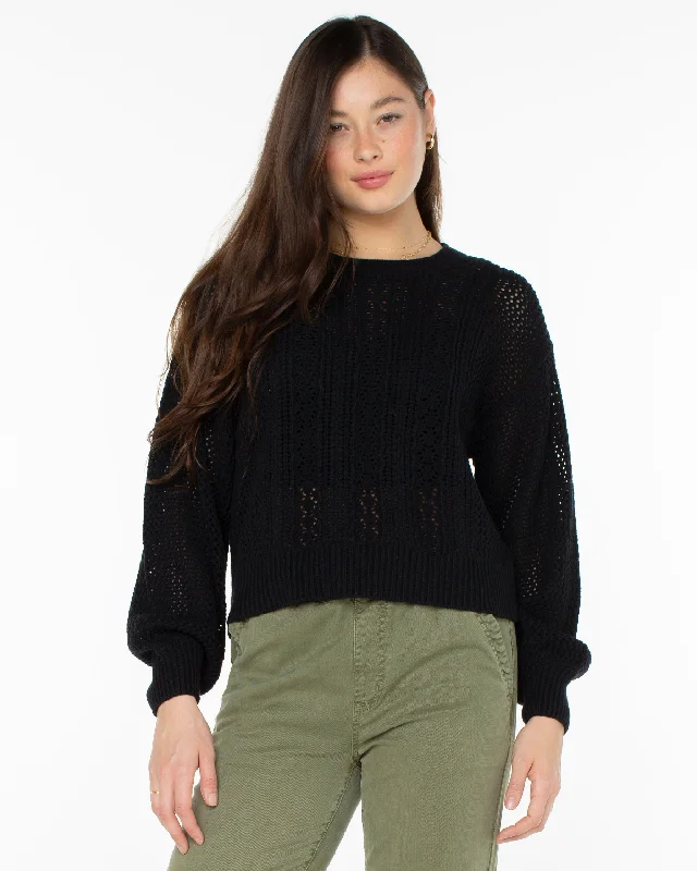 Odd Size Clearance Sale Day Break Open Knit Sweater - Anthracite