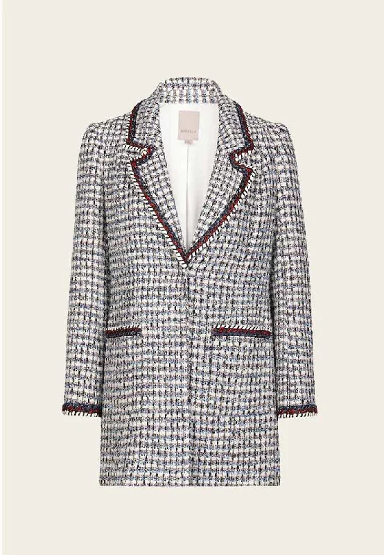 Flash Sale Clothing Mecca Plaid Tweed Long Blazer