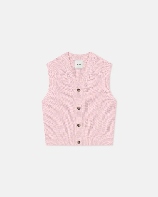 Huge Markdowns Terence - Cashmere-Blend Vest - Light Pink