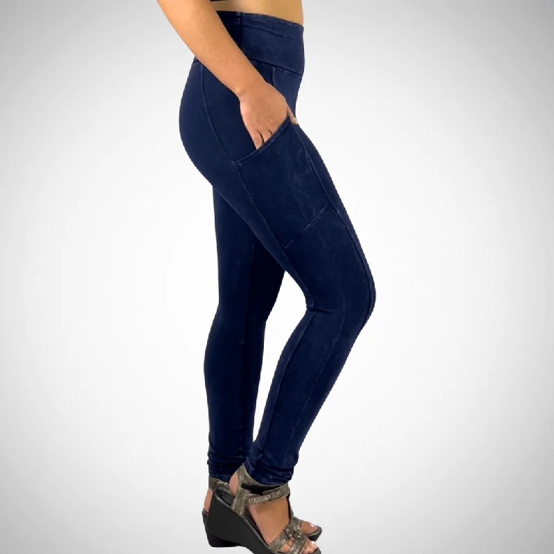 Limited Time Offer A Perfect Fit Mineral Washed Pocket Leggings Made in USA