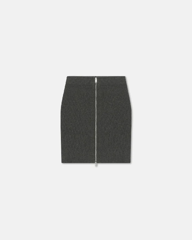 Snag Fabulous Fashion Bargains Isul - Zip-Up Terry-Knit Mini Skirt - Graphite