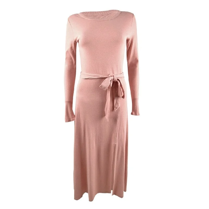 Best Clearance Sales Right Now Lauren Ralph Lauren Women's Ribbed Long Sleeve Midi Dress (M, Pale Pink)