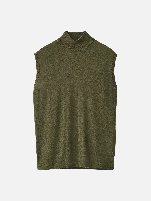 Versatile Women’s Fashion Lucy Cashmere Vest in Dark Moss