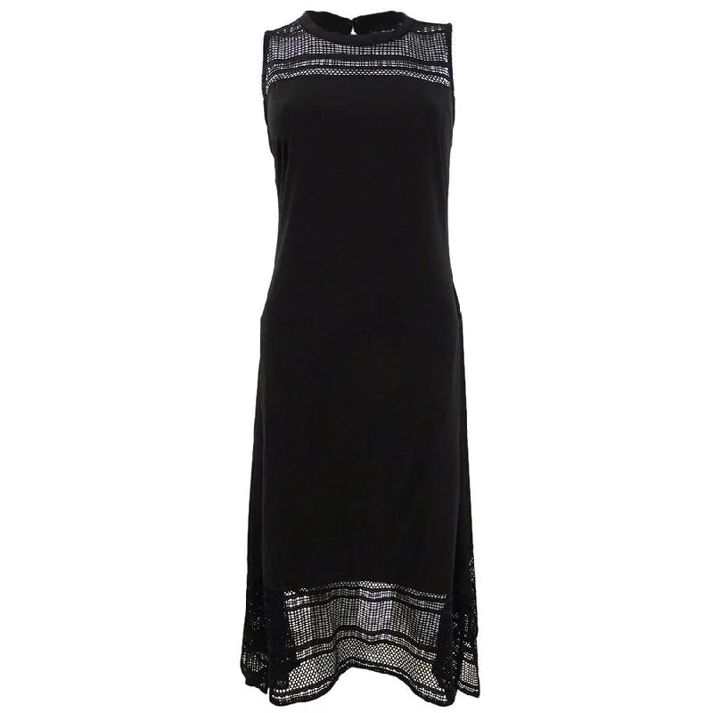 Women's Clothing Sale Online American Living Women's Mesh Jersey Midi Dress (4, Black)