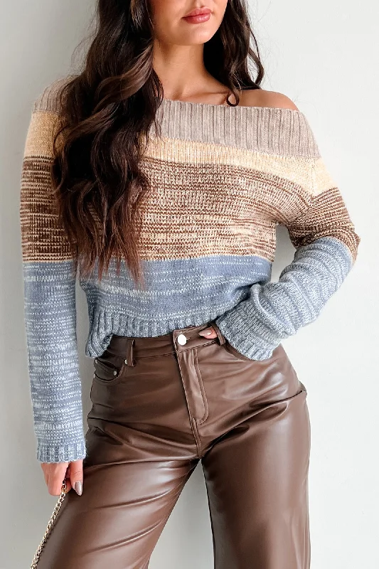 Valentine's Special Sweetest Memories Colorblock Sweater (Taupe Combo)