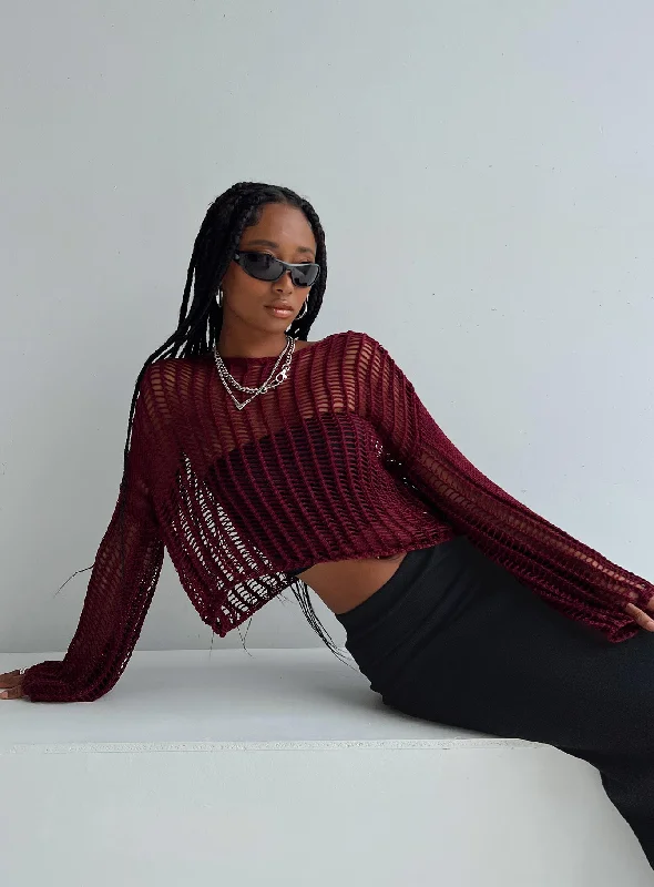 Trend Leading Collection The Kennedy Sweater Burgundy