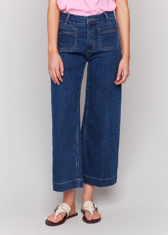 Chic And Comfortable Charlie B - Cropped Flare Patch Pocket Jean