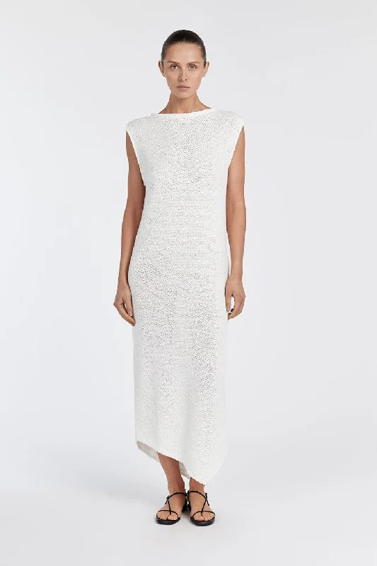 Ride The Style Wave ALTHEA OFF WHITE MIDI DRESS