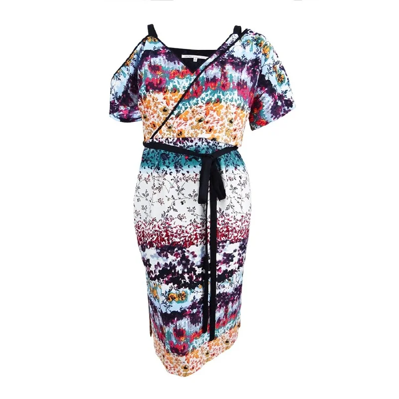 Women's Clothing Rachel Roy Women's Cold-Shoulder Printed Midi Dress