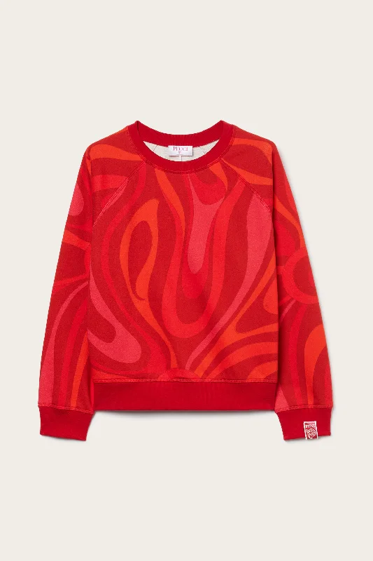 Limited Time Deal Fleece Sweatshirt Marmo Print