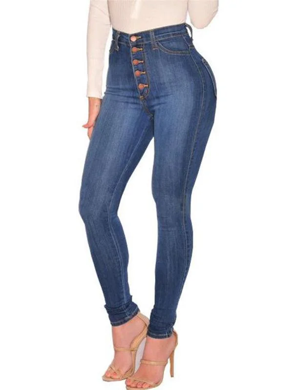 Elegant Style Women's High Waist Skinny Jeans