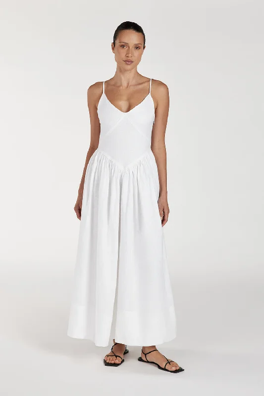 Style Streetwear LEXI WHITE LINEN MIDI DRESS