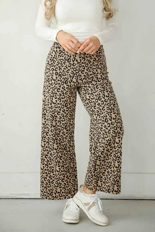 Luxury Fashion Fierce Aspect Leopard Wide Leg Pants